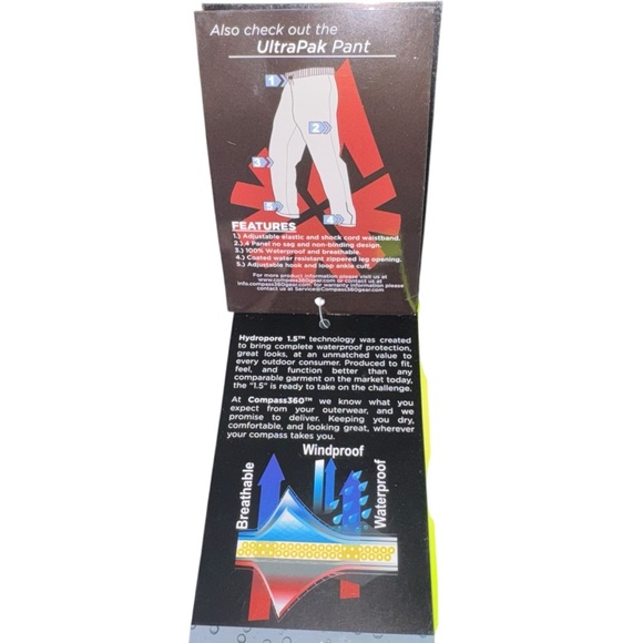 🧥 Compass 360 UltraPak Waterproof Packable Jacket – Men’s XXL – NWT - Picture 8 of 10